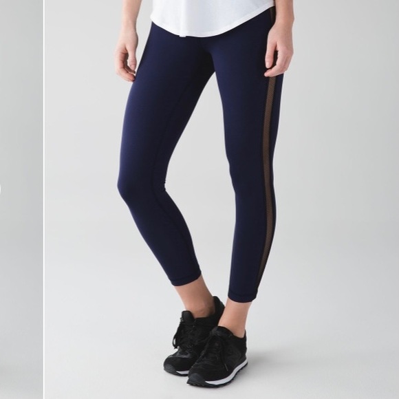 Lululemon High Times Mesh Insert 7/8 Leggings - Picture 4 of 9